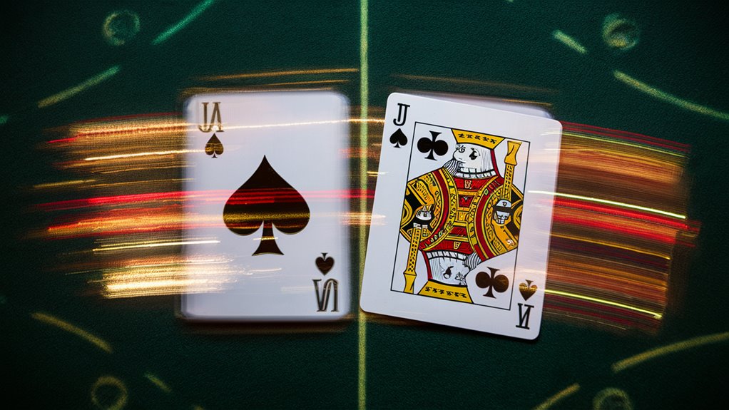 blackjack cards moving fast