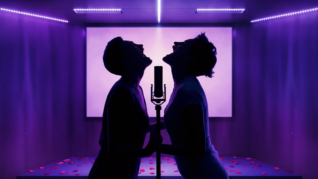 couples singing high together