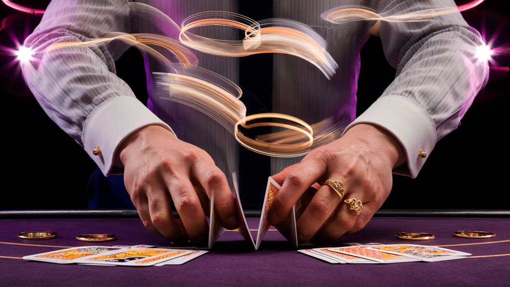 dealer shuffles cards rapidly