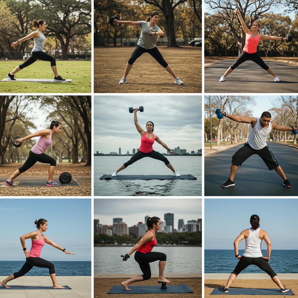 바다와 공원을 배경으로 펼쳐진 동작 속에 온카스터디의 에너지가 몸과 호흡을 하나로 잇는 순간